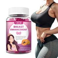 Fabrication directe d'usine OEM/ODM, 60 gummies pour l'augmentation mammaire, augmentation de la taille et de la fermeté des seins, complément alimentaire pour femmes, 60 gummies