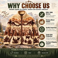 Veste polaire jacquard à poils longs pour homme, motif animalier, fermeture éclair intégrale, manteau d'hiver d'extérieur, fournisseur de vêtements en gros OEM ODM