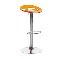 Chaise de bar moderne à hauteur réglable, orange, pour îlot de cuisine, tabouret de bar haut avec repose-pieds pour hôtel et salon