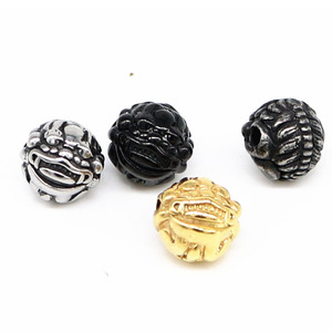 yunnique Stainless Steel Lion Head <b>Spacer</b> Beads Round For Bracelet Making DIY Jewelry Accessories - Product Image 5