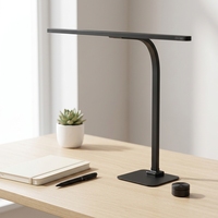 Lampe de bureau LED à pince large, bras articulé long, anti-lumière bleue, protection des yeux, lampe intelligente à clipser pour l'étude, le bureau, le dessin, l'établi