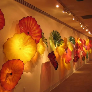 ファッショナブルな壁掛けガラスプレートモダンホテルムラーノガラス現代的なカスタムウォールアート - Product Image 1