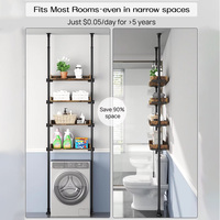 Étagères d'angle modernes personnalisées pour salle de bain, organisateur à quatre niveaux, sur pied, murales, en acier inoxydable, réglables, pour petits espaces, hôtels