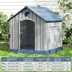 Chenil pour <span class=keywords><strong>chien</strong></span> d'extérieur pour chiens de taille moyenne Utilisation toute saison Résistant au froid et à la pluie Hiver Bouton Style classique Écologique Plastique - Product Image 6