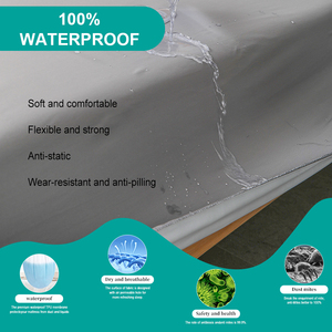 Su geçirmez yatak koruyucu kapak katlanır düz boyalı yatak Mat Polyester pamuk ile karışık kumaş Anti alerjenik - Product Image 2