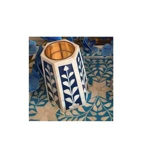 Portavelas con incrustaciones de hueso para el hogar/hotel/dormitorio decorativo de tamaño mediano portavelas con incrustaciones de hueso Fabricante de India - Product Image 1