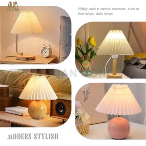 Modern Style White Pleated Fabric <strong>Lampshade</strong> Folded PVC Decorative Pendant Lamp for Indoor Use for Bedside Table - Product Image 6