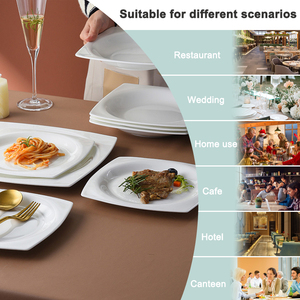Assiettes <span class=keywords><strong>de</strong></span> dîner personnalisées en <span class=keywords><strong>porcelaine</strong></span> à bord doré, écologiques, design nordique, en <span class=keywords><strong>porcelaine</strong></span> fine blanche pour services hôteliers - Product Image 4