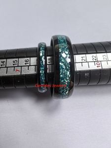 जेंटडेस गहने 8 मिमी गुंबद पॉलिश काले टंगस्टन रिंग्स के लिए नीले रंग के ग्लास एपॉक्सी में नीले ग्लास एपॉक्सी पुरुषों की अंगूठी - Product Image 6