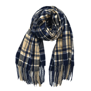 Écharpe à carreaux noire et blanche, nouvelle collection, vente en gros d'usine, châle chaud et polyvalent de style britannique, cache-cou haut de gamme pour femme - Product Image 4