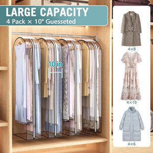 Dày rõ ràng may treo quần áo bao gồm tổ chức áo khoác bên dây kéo quần áo thoáng khí gọn gàng gọn gàng rõ ràng túi may mặc - Product Image 2