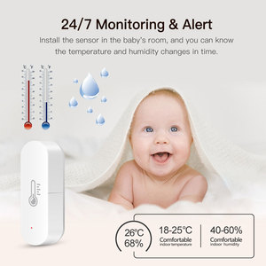 جهاز استشعار درجة الحرارة والرطوبة عالي الدقة من سمارت لايف تويا واي فاي، مقياس حرارة ورطوبة مثبت على الحائط PST-WSD400D - Product Image 3