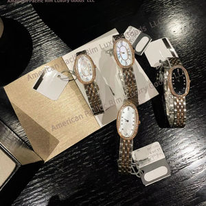 Montre-bracelet de luxe pour femme Longnes, en acier inoxydable, cadran simple avec diamants, mouvement à quartz, belle forme ovale – Grande Vente - Product Image 5