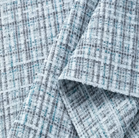 Tissu Tweed Plaid Teint en Fil 100% Polyester Personnalisé 440 g/m² Lourd Bouclé Tissé Chaud pour Manteaux Vestes Costumes Robes Femme