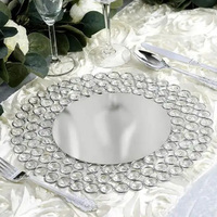Assiette transparente élégante en perles acryliques Centres de table de mariage Décoration de table en perles acryliques Assiettes de vaisselle pour dîner