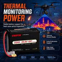 Baterai Drone Lithium 12S Tahan Suhu Tinggi 45.6V 22Ah Khusus untuk Pelatihan Praktis Drone Industri Khusus