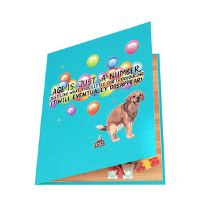 Divertente Biglietto d'Auguri 3D Pop-Up con Golden Retriever, Cartolina Umoristica con Scherzo di Età, Biglietto di <span class=keywords><strong>Compleanno</strong></span> Originale - Product Image 4