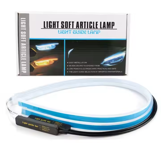 Dual Color Flexible LED Strip for Cars Car Daytime Running Light with Red Turn Signal Yellow Lights LED Headlight Strip