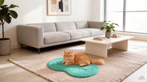 Tapis de litière pour chat en PVC à motif animalier, fourni par l'usine - Utilisation toutes saisons, 18x10,4 pouces, tapis attrape-litière non toxique pour chat - Product Image 5