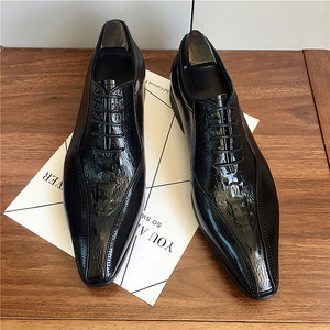 รองเท้าบร็อกส์แบบเปิดนิ้วเท้าสำหรับชุดสูทธุรกิจ ทำจากหนังวัวคุณภาพสูง ตกแต่งด้วยมุก - Product Image 6