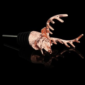Vente en gros de cerfs en métal rétro <span class=keywords><strong>avec</strong></span> tête en forme d'animal verseur de bouteille de vin logo personnalisé bière bouchon de vin rouge bec verseur pour la fête des pères - Product Image 5