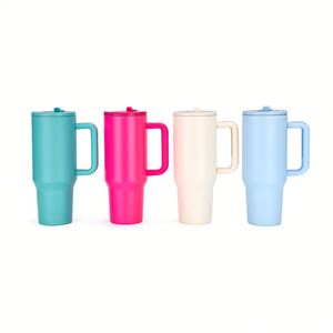 Vaso Térmico para Auto de 40oz, Resistente al Frío, con Pajita y Asa, de Acero Inoxidable 304 de Grado Alimenticio, Estilo Americano - Product Image 3