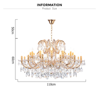 Marie Thérèse Lustres D'or Plaqué Or En Cristal de Fer Verre Lustre En Marbre