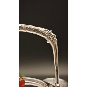 럭셔리 작약 디자인 실버 티 세트 손으로 새긴 꽃무늬 6피스 티 세트 중국식 찻주전자 세트 트레이 포함 - Product Image 6