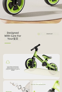 Bicicleta de Equilibrio para Niños Sin Pedales, Bicicleta de Aprendizaje para Niños Pequeños de 1 a 3 Años, Juguete Ligero Antideslizante para Montar para Niños y Niñas - Product Image 5