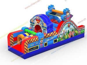 Caballero al aire libre parque infantil divertido Parque de Atracciones comercial inflable carrera de obstáculos tobogán - Product Image 5