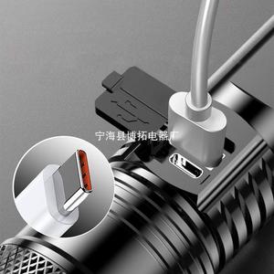 ไฟฉายซูมแบบชาร์จไฟได้ของเขตหนิงไห่ อลูมิเนียมอัลลอยด์ LED ให้ความสว่างสูงสำหรับการขี่กลางคืนและตกปลา - Product Image 3