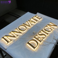 Enseigne LED rétroéclairée en métal personnalisée pour usage commercial avec transformateur, lettres étanches IP65 pour logo d'entreprise, salon de beauté et de coiffure