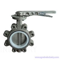 Bon prix Service OEM ODM vanne papillon en acier inoxydable de type à cosses avec revêtement en caoutchouc EPDM PTFE PFA