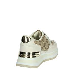 Sneakers con plateau spesso beige in pelle sintetica allacciate da donna Laura Biagiotti, ammortizzate - Product Image 3