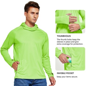 Camiseta Táctica Transpirable con Protección UV UPF 50+ de Secado Rápido en Verde Neón, Camiseta de Pesca para Hombre, Ropa de Pesca, Sudadera con Capucha de Camuflaje Personalizada - Product Image 3