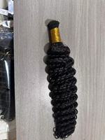 Extensions de cheveux 100% vierges Remy humains, afro 4C bouclés, double trame, tissage à la machine, double trame, origine Shandong, permanente JINHAN