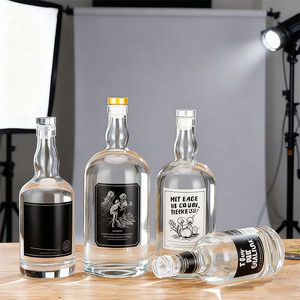 Bottiglie Vuote <span class=keywords><strong>in</strong></span> Cristallo per Vino Bianco e Whisky, 500ml 750ml 1000ml, con Tappo <span class=keywords><strong>in</strong></span> <span class=keywords><strong>Vetro</strong></span> e <span class=keywords><strong>Pellicola</strong></span> Protettiva - Product Image 6