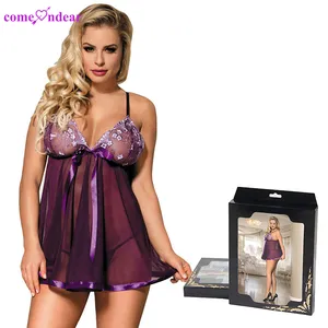 Valentines day 2022 luxury packaging lingerie women babydoll night sequin dress sexy babydoll size xxxxxxl