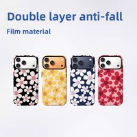 Coque de téléphone 2-en-1 avec design animalier pour iPhone 17 Pro Max, film givré magnétique anti-chute pour iPhone 16 Pro Max et 15 Pro, modèle transfrontalier