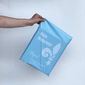 Custom Matte Blue Mailer Bag With Shiny <b>Gold</b> logo 10*13 Eco Poly Mailer Packaging Shipping Bag for <b>Clothes</b> Shoe Box Tshirt - Product Image 1
