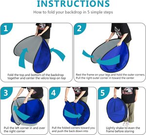 Chromakey schermo blu/grigio sfondo pieghevole bifacciale Twist sfondo grigio/blu 5 'x 7'/150x200cm pannello pieghevole - Product Image 2