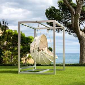 Silla Colgante <span class=keywords><strong>Tipo</strong></span> <span class=keywords><strong>Huevo</strong></span> de Mimbre de Ratán para Exteriores con Soporte de Metal para Patio o Jardín, Columpios de Patio de Primera Calidad - Product Image 2