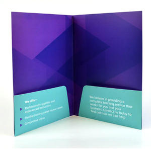 <strong>Custom</strong> Printed Any Size A4 A5 Portrait <strong>2</strong> Pocket Folders Presentation File Folders Printing - Product Image 2