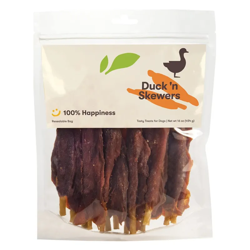 Private Label Professional cat treats manufacturer natural healthy delicious safe Duck Wrapped Rawhide Chew Dog Treats