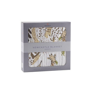 Hungry Giraffe and Animal Print Bamboo <b>Muslin</b> Newcastle <b>Blanket</b> - Product Image 1