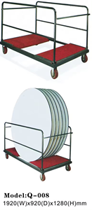Usine En Gros Hôtel Fournitures Restaurant Utilisation Industrielle En Acier Pliant Poignée Rectangle et Table Ronde <span class=keywords><strong>Chariot</strong></span> Empilable - Product Image 2