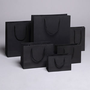 Nuevo color negro baper bolsas para compras de bolsas de papel negro - Product Image 1