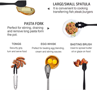 Ensemble d'ustensiles de cuisine 10 pièces, outils de cuisson en silicone de qualité alimentaire, ustensiles de cuisine antiadhésifs, ensemble d'accessoires de cuisine sûrs pour la cuisson et la pâtisserie