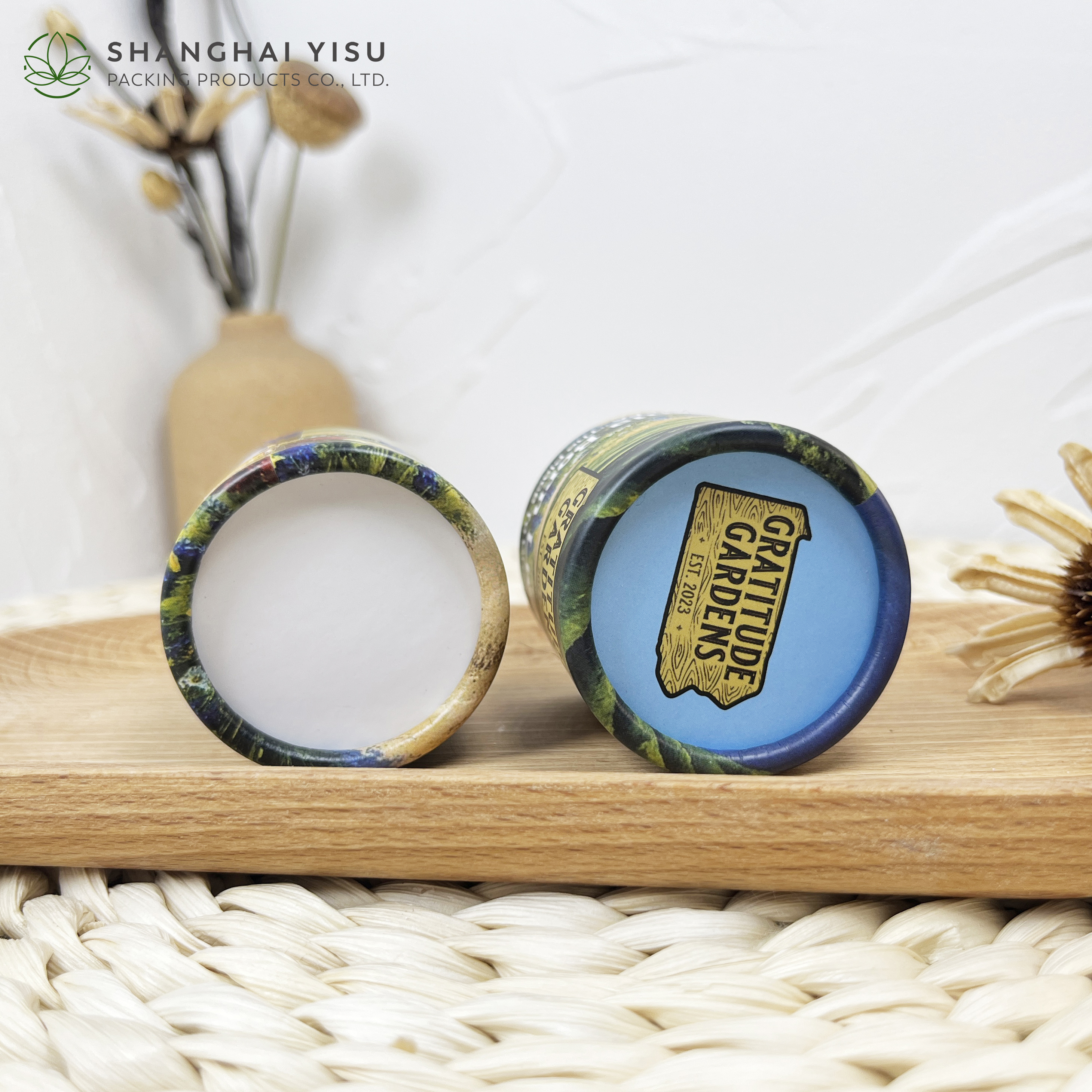 Biodegradable Round Cylinder Paper Tube with Custom Logo for Luxury Cosmetic and Skincare Packaging