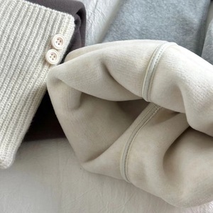 Tongxingyuan Girls Leggings Fleece-<b>lined</b> Knitted Winter Casual <b>Pants</b> With Buttons Deep Gray Korean Style - Product Image 3